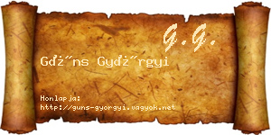 Güns Györgyi névjegykártya